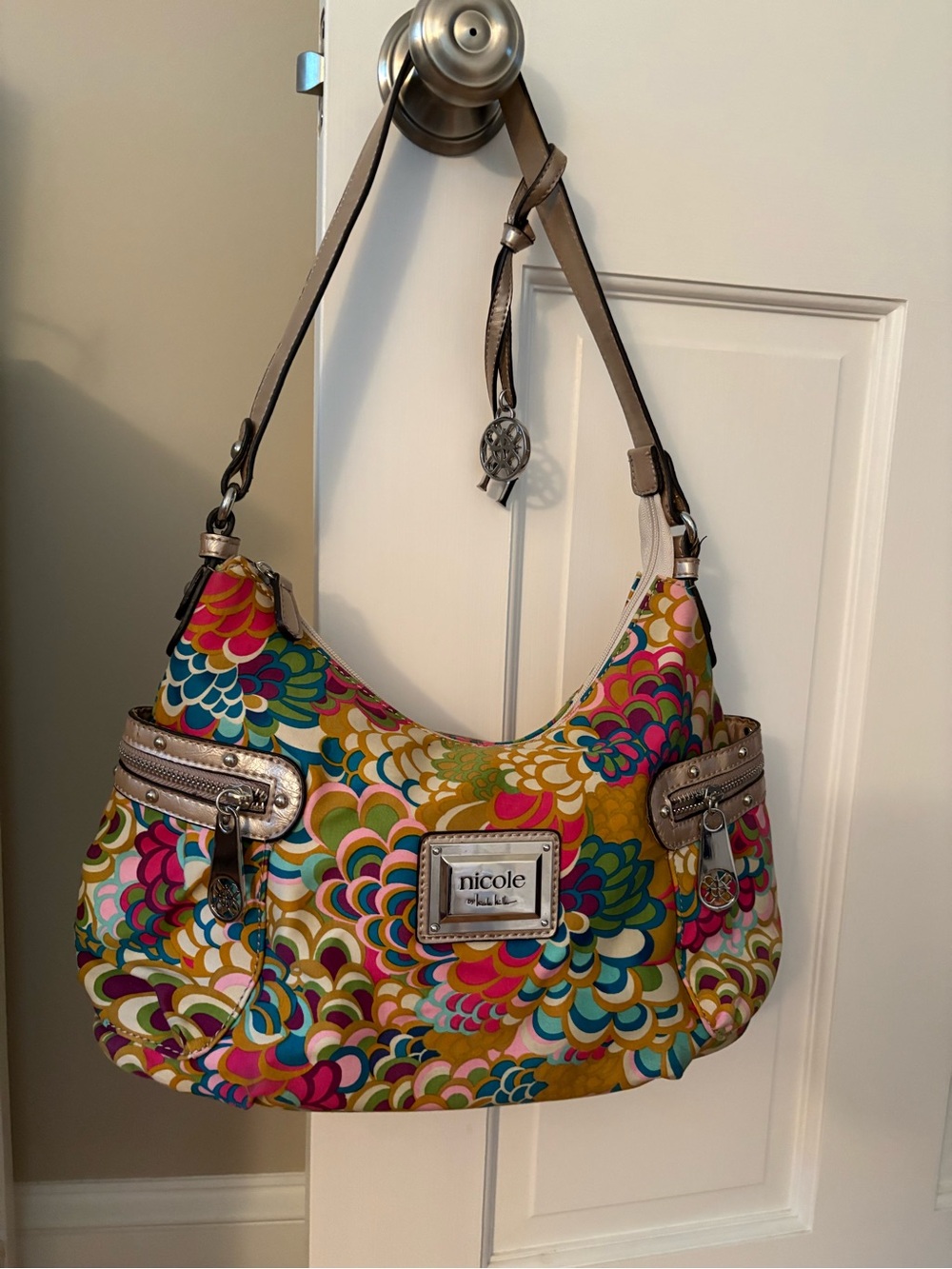 Nicole by Nicole Miller Multicolor Patterned Shoulder Bag
